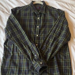 UNTUCKit Blue and Green Plaid Shirt